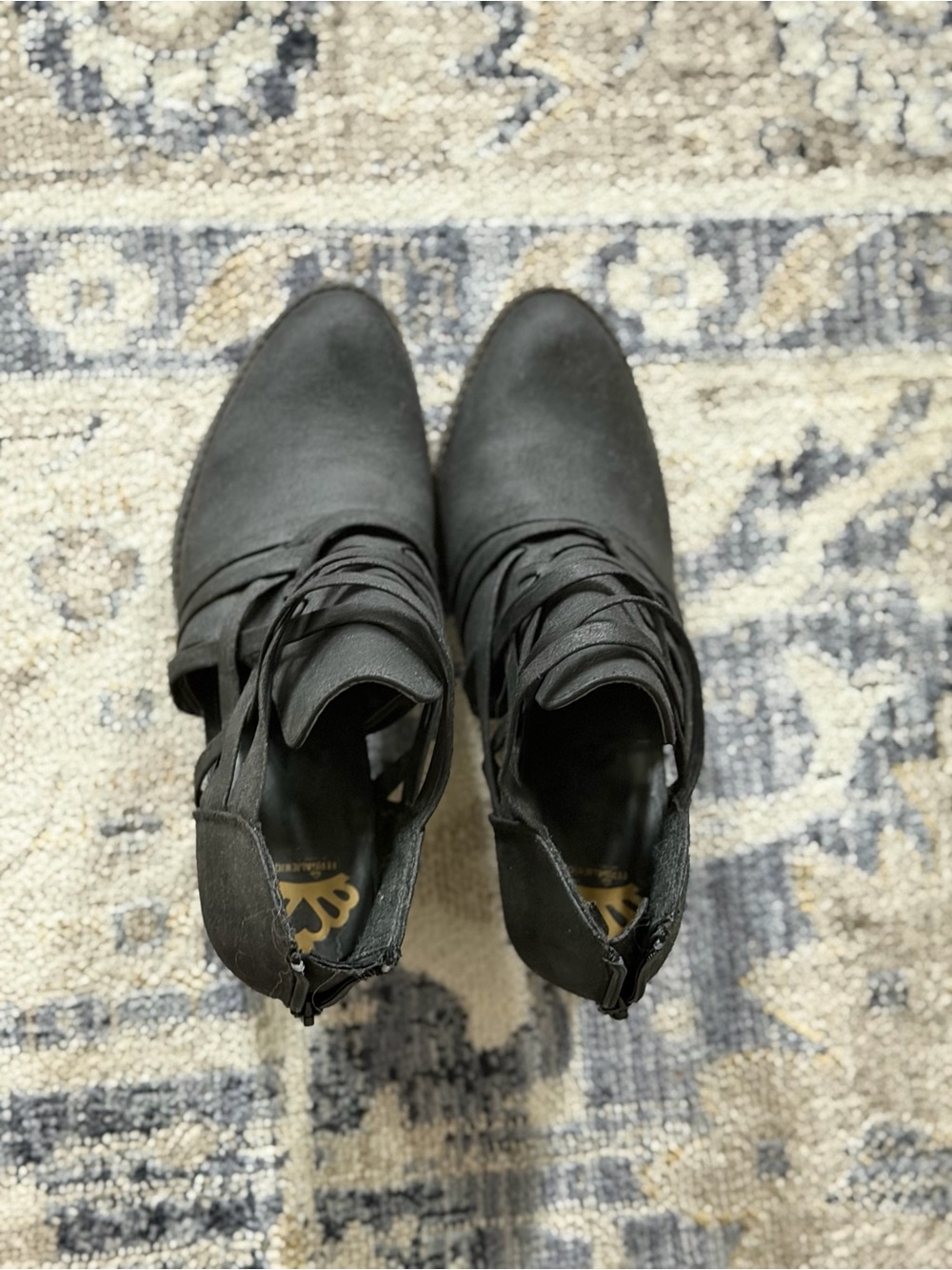 Women's Black Wrap-Detail Ankle Boots - Picture 5 of 6